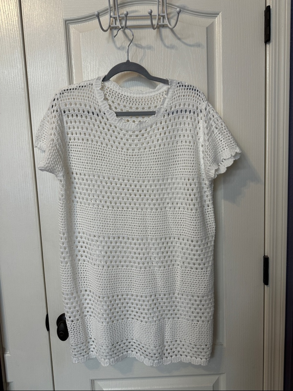 White Crochet Swim Coverup Tunic